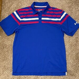 Under Armour Royal Blue Polo with Red & White Stripes